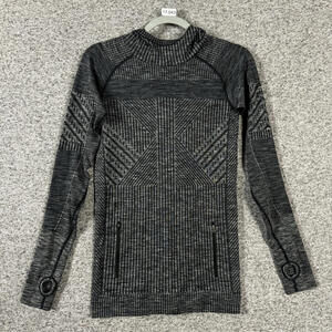 Lululemon Women's Size 4 Black / Gray Long Sleeve Hooded Activewear Shirt